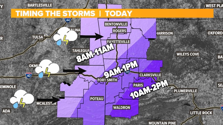 A thunderstorm chance first half of Friday with a sunny and very windy afternoon