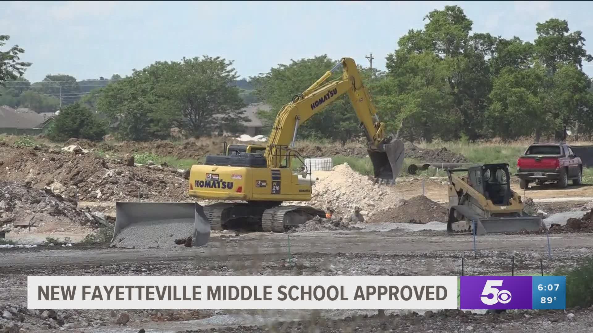 A new middle school will be built on the ever-growing west side of I-49 in Fayetteville.