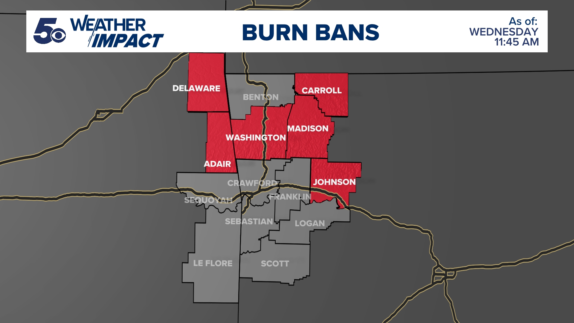 Burn bans in Arkansas, Oklahoma as of Wednesday, Feb. 25 | 5newsonline.com