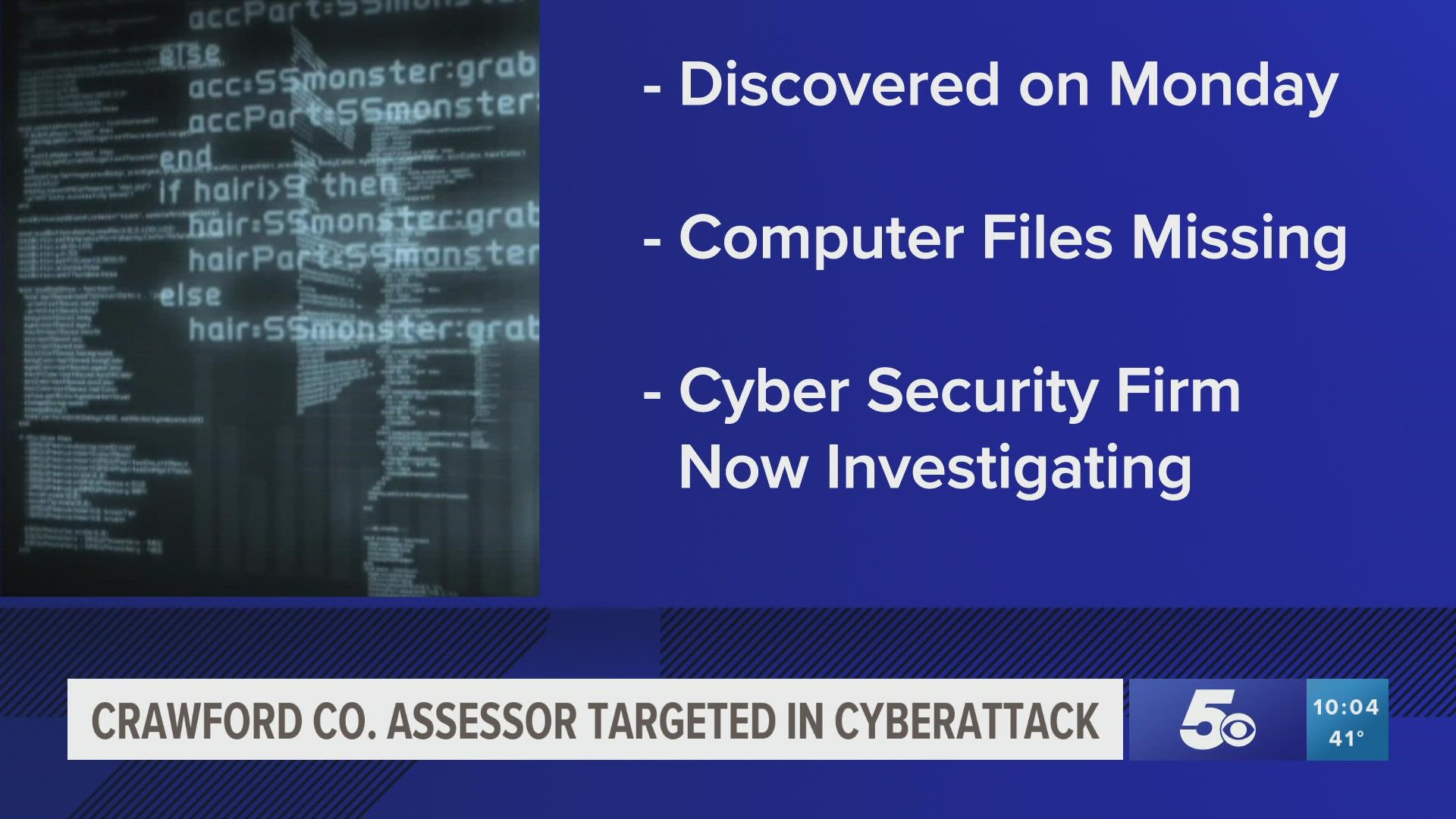 The Crawford County Assessor's Office is the latest public entity to be hit by a cyberattack.
