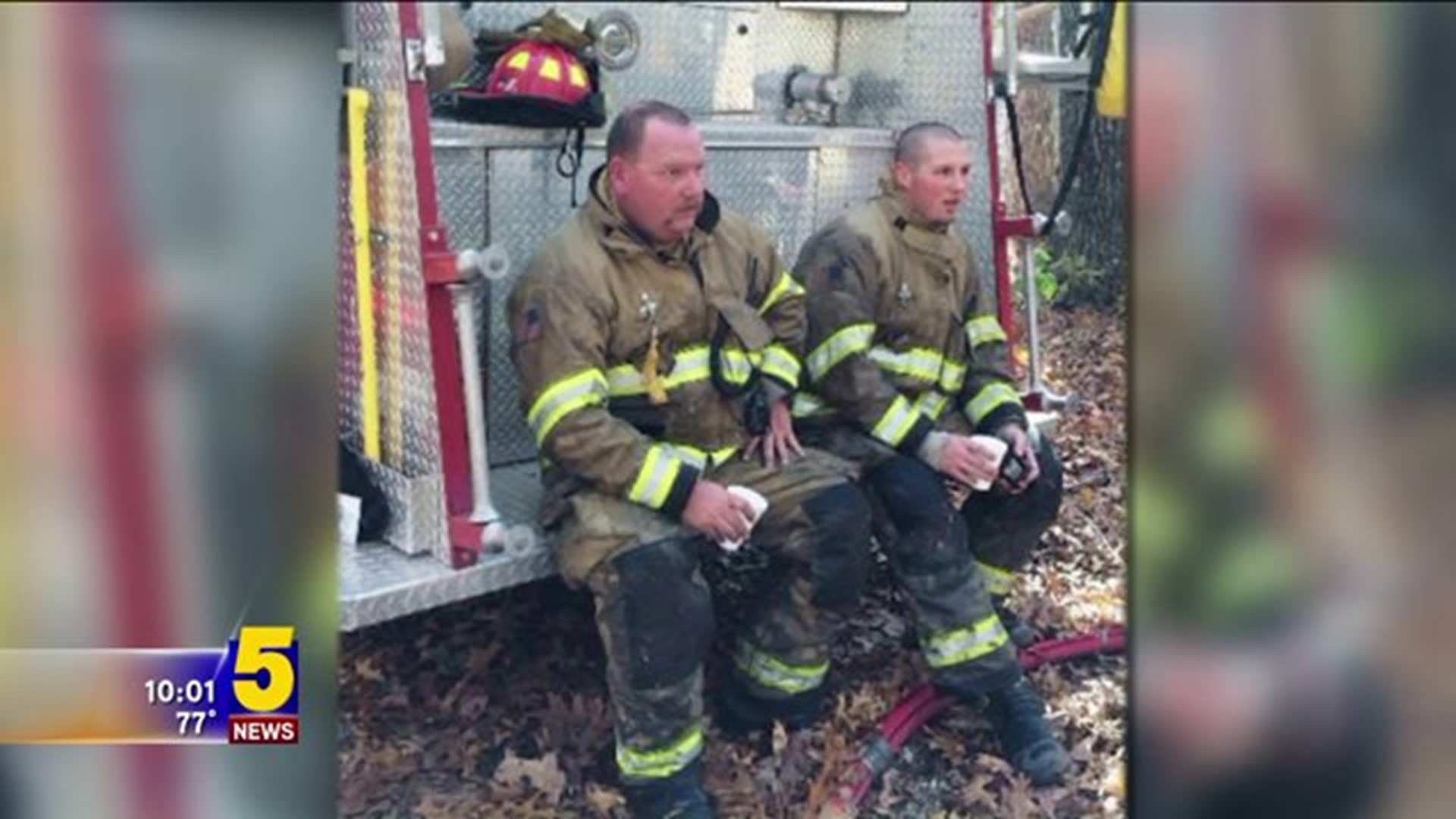 Firefighter Rescued From Burning Home