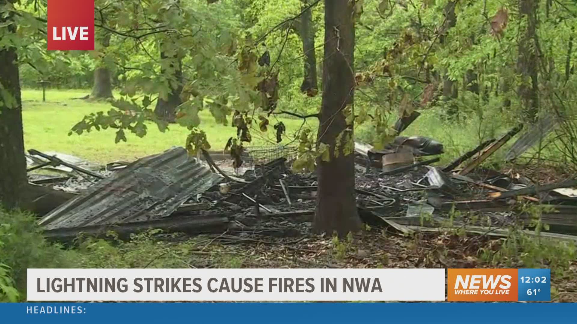 Lightning strikes cause fire in NWA