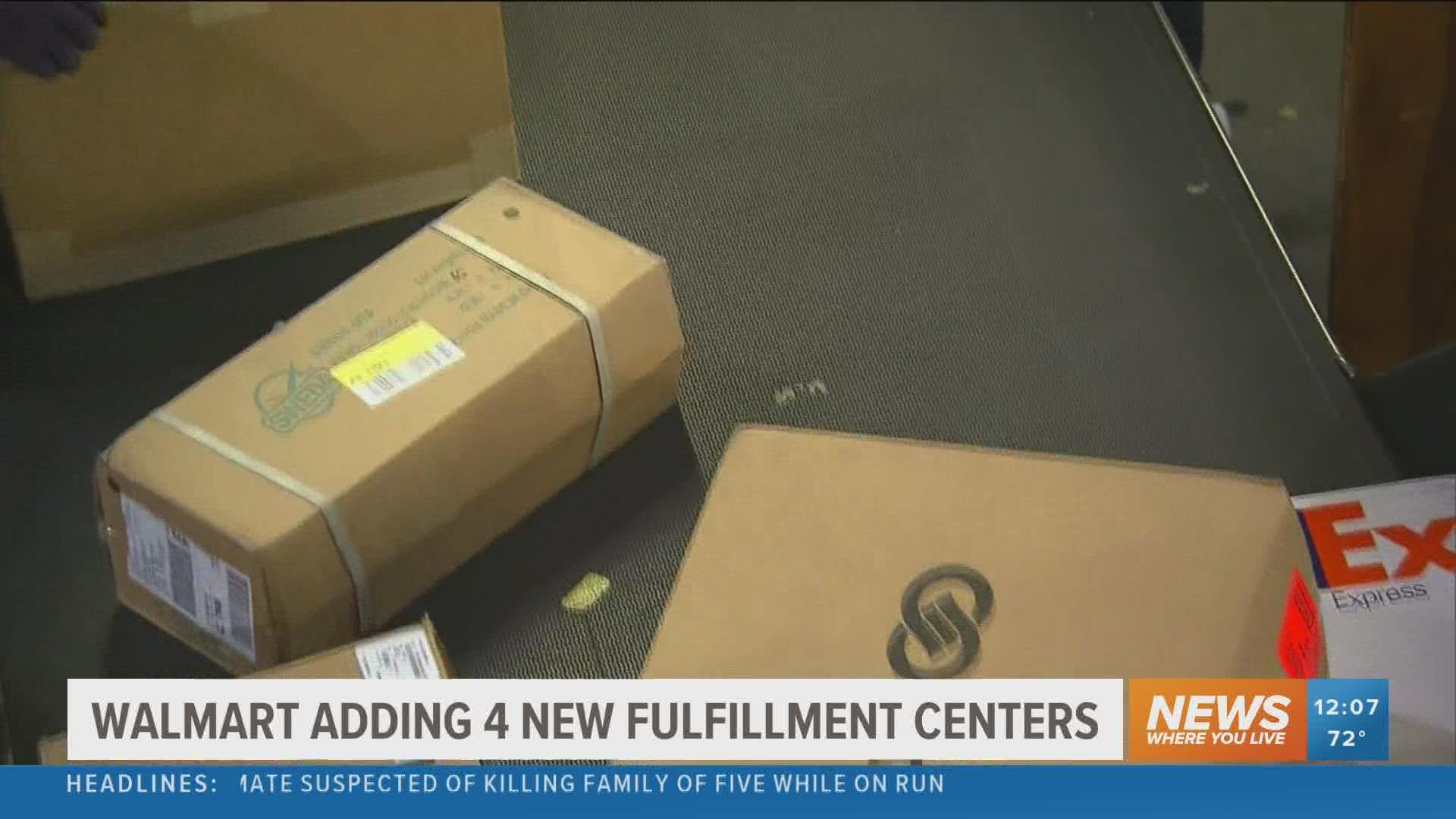Walmart said that its four next generation fulfillment centers will be built over the next three years.