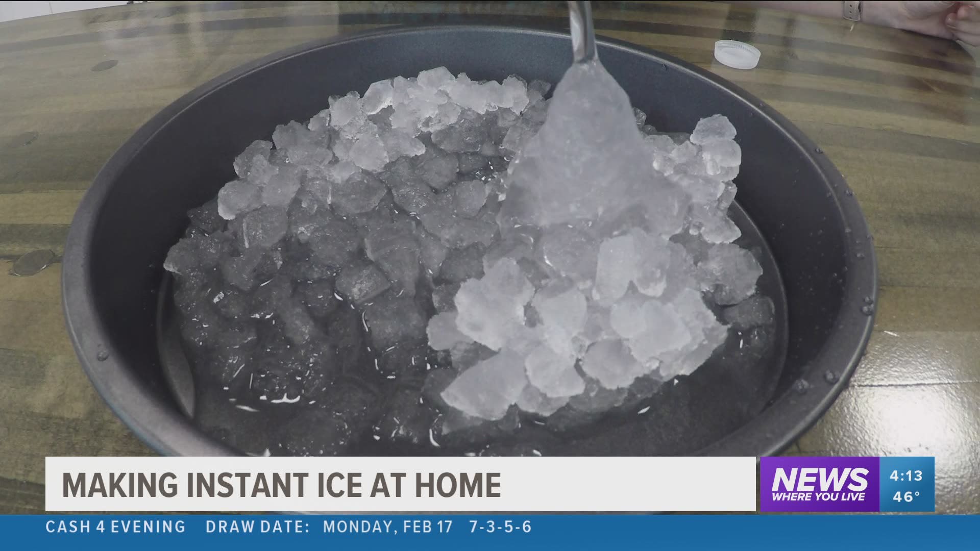 In this simple experiment, you can use ice, water bottles, and a freezer to create "instant ice". Very cold water will interact with the ice cubes to grow.