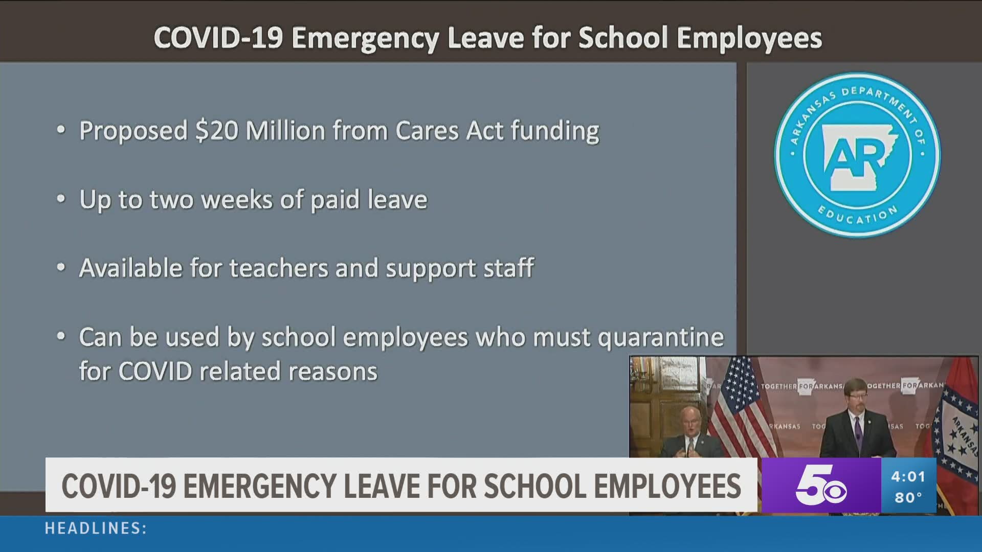 COVID-19 Emergency leave for school employees.