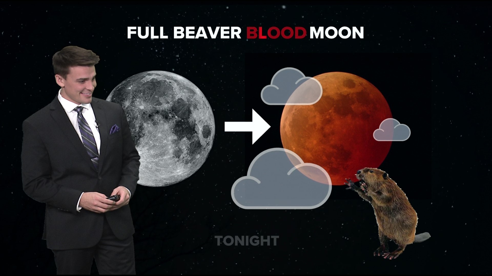 Clouds will thicken up across the western and central U.S. making the lunar eclipse more difficult to see.