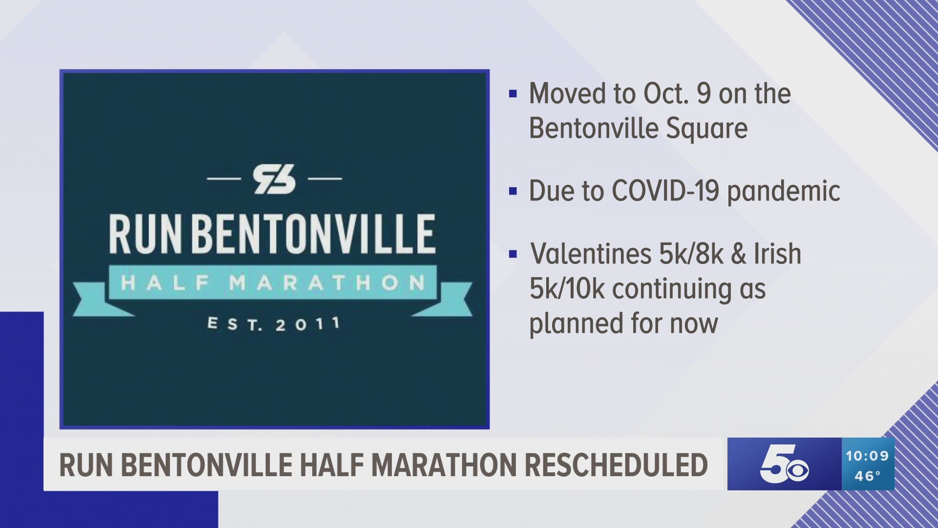 Run Bentonville Half Marathon rescheduled to October