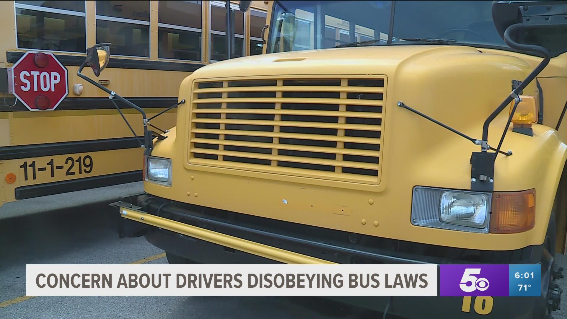 Law enforcement says there’s been an uptick in drivers not stopping as they should behind stopped school buses causing safety concerns for children.