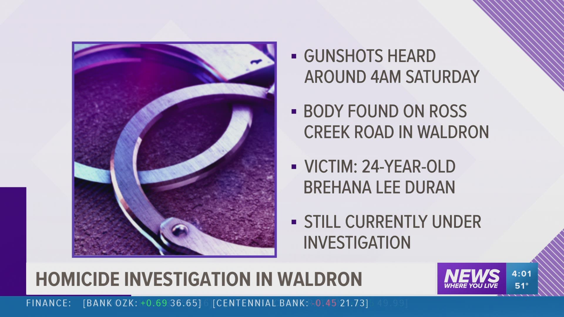 Homicide investigation in Waldron