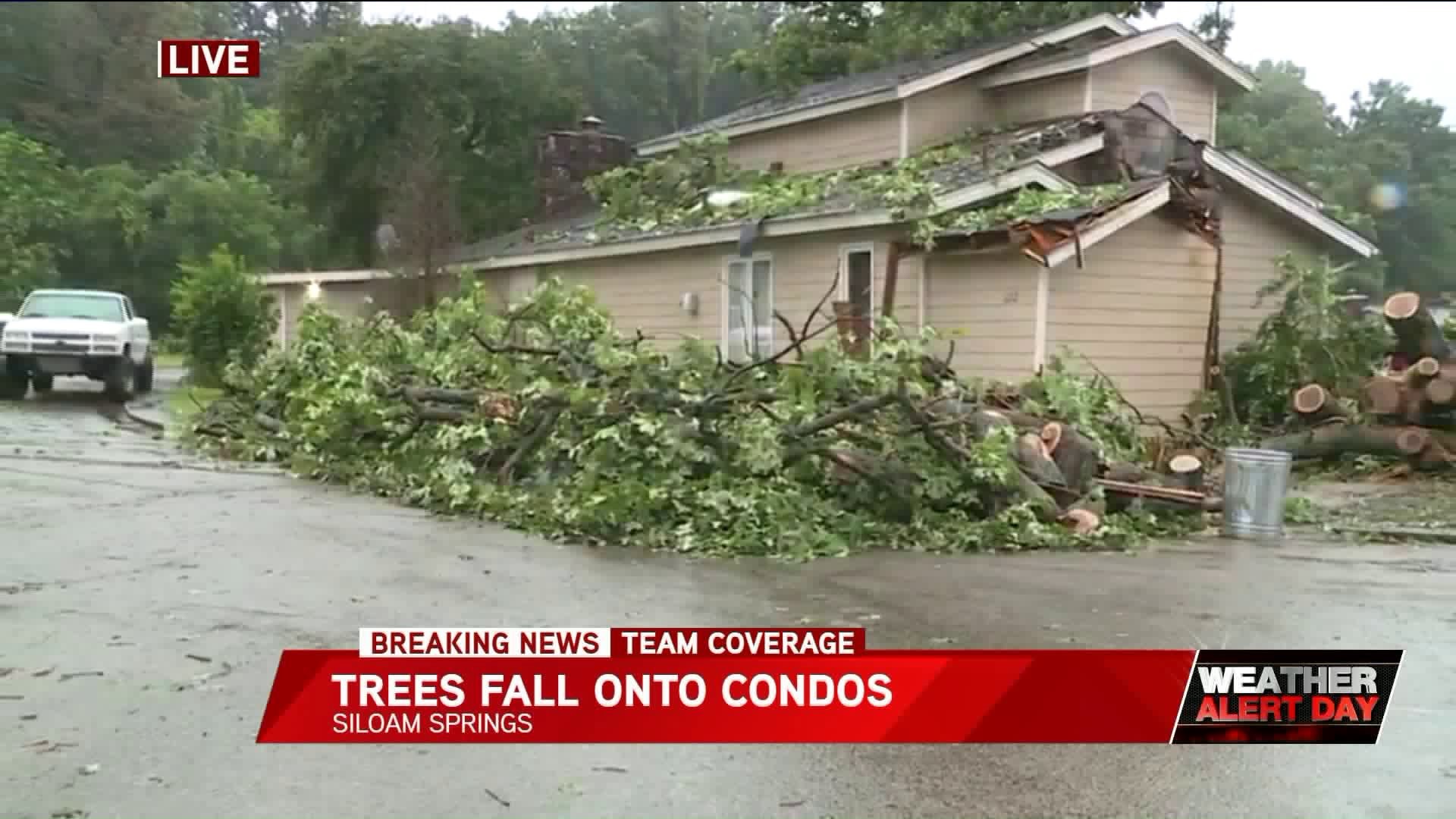 Trees Fall on Condos in Siloam Springs