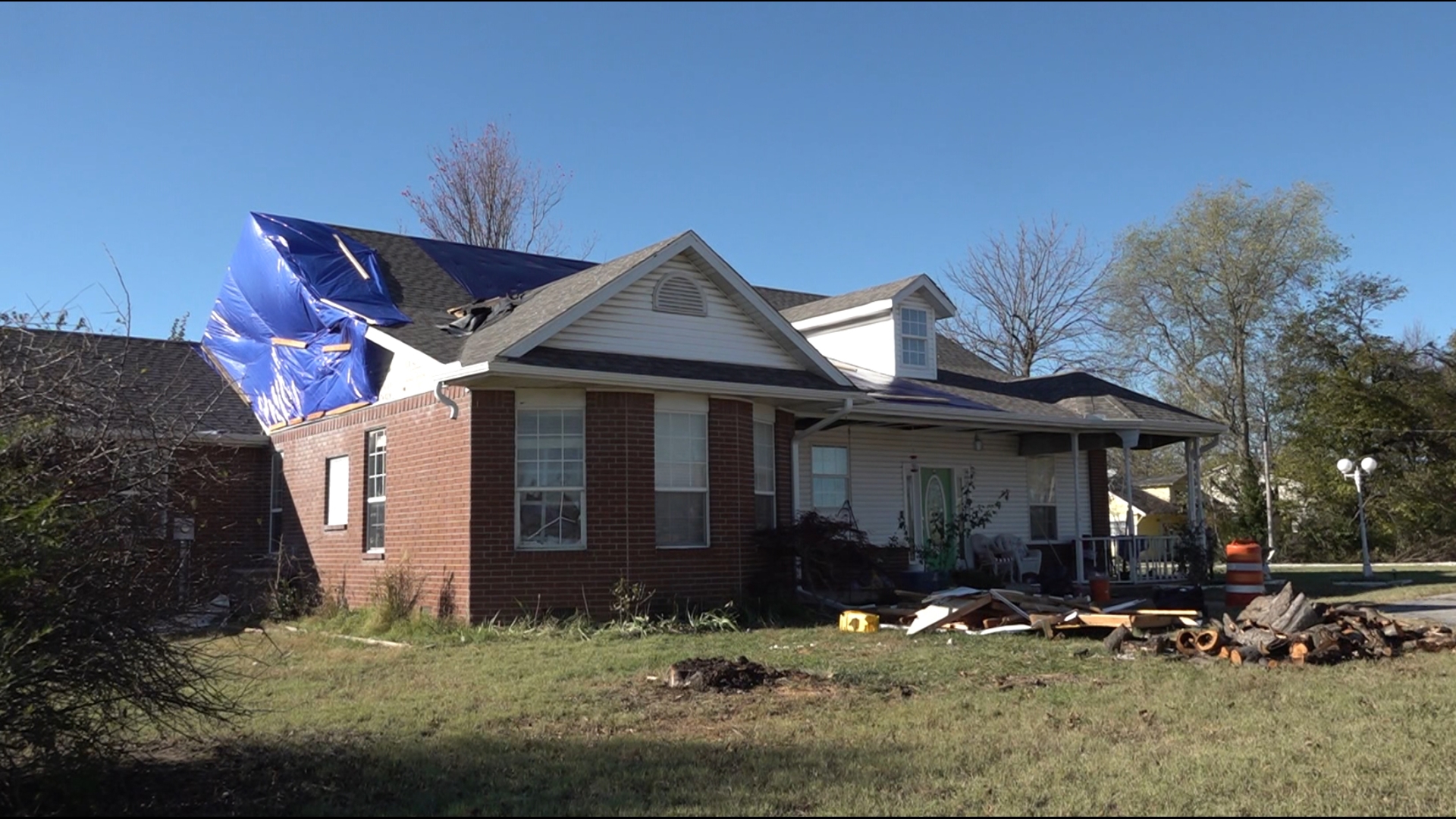 The Puckett family was hit by both the tornadoes in May and November. As they aren't back in their house yet, they're celebrating the holiday in different places.