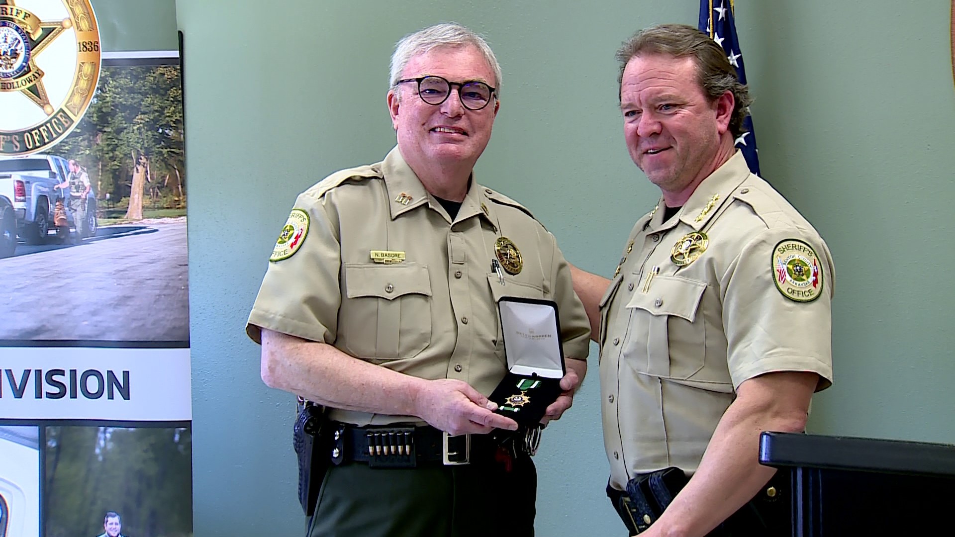 Deputies roger Farrer and Joshua Martin and Captain Neff Basore received awards at the ceremony.