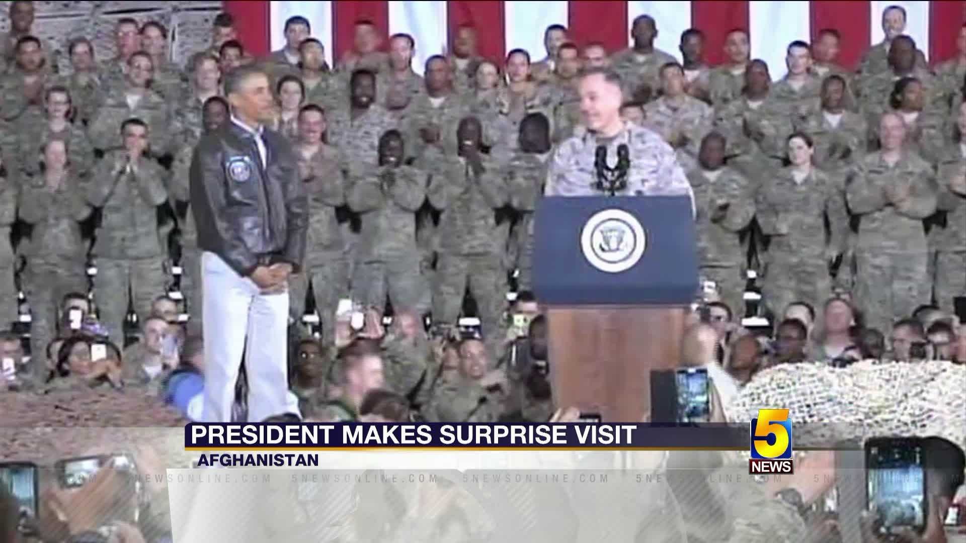 President Obama Makes Surprise Visit To Troops In Afghanistan For Memorial Day 9517