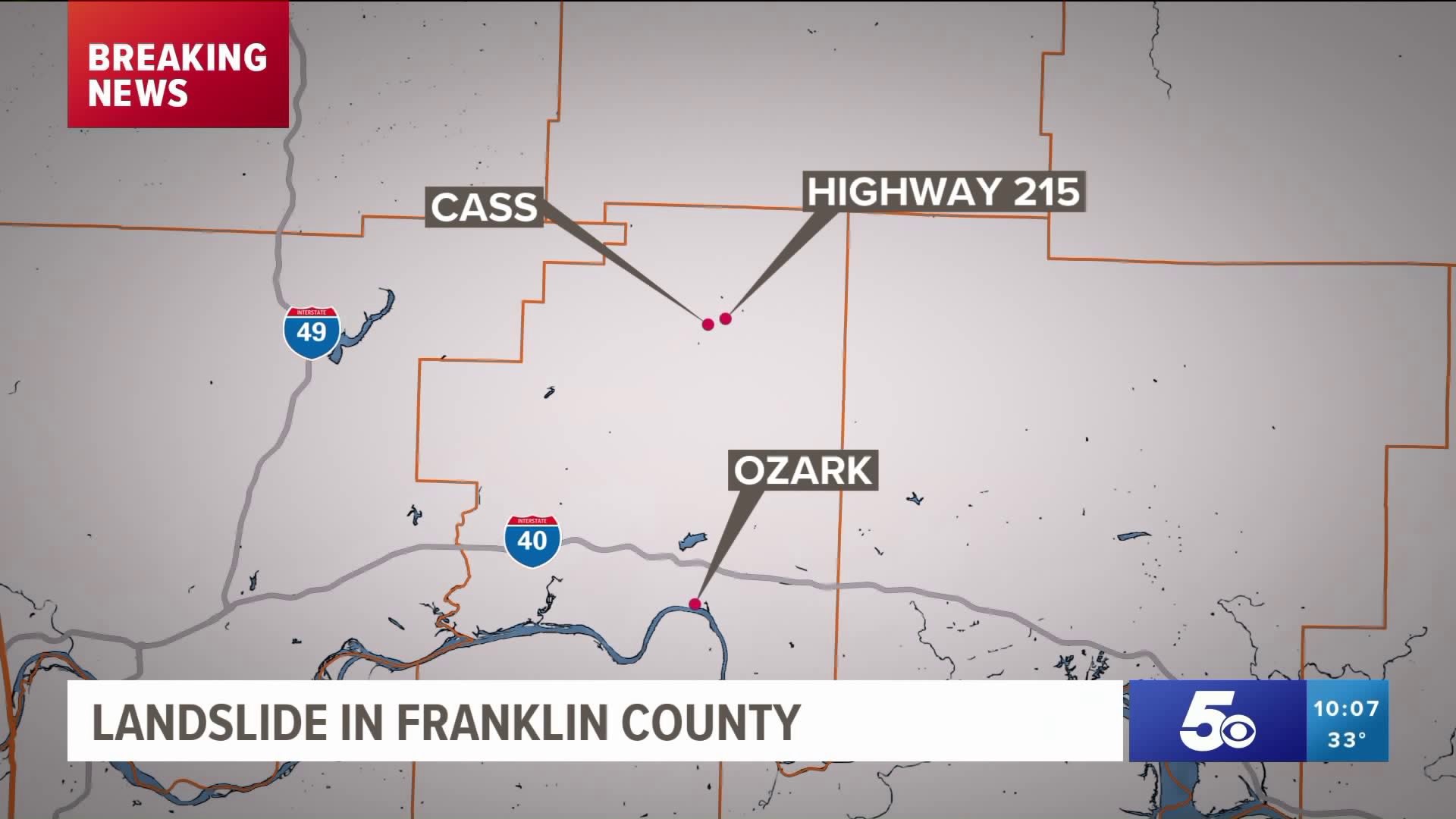 Landslide Closes Road On Highway 215 In Franklin County