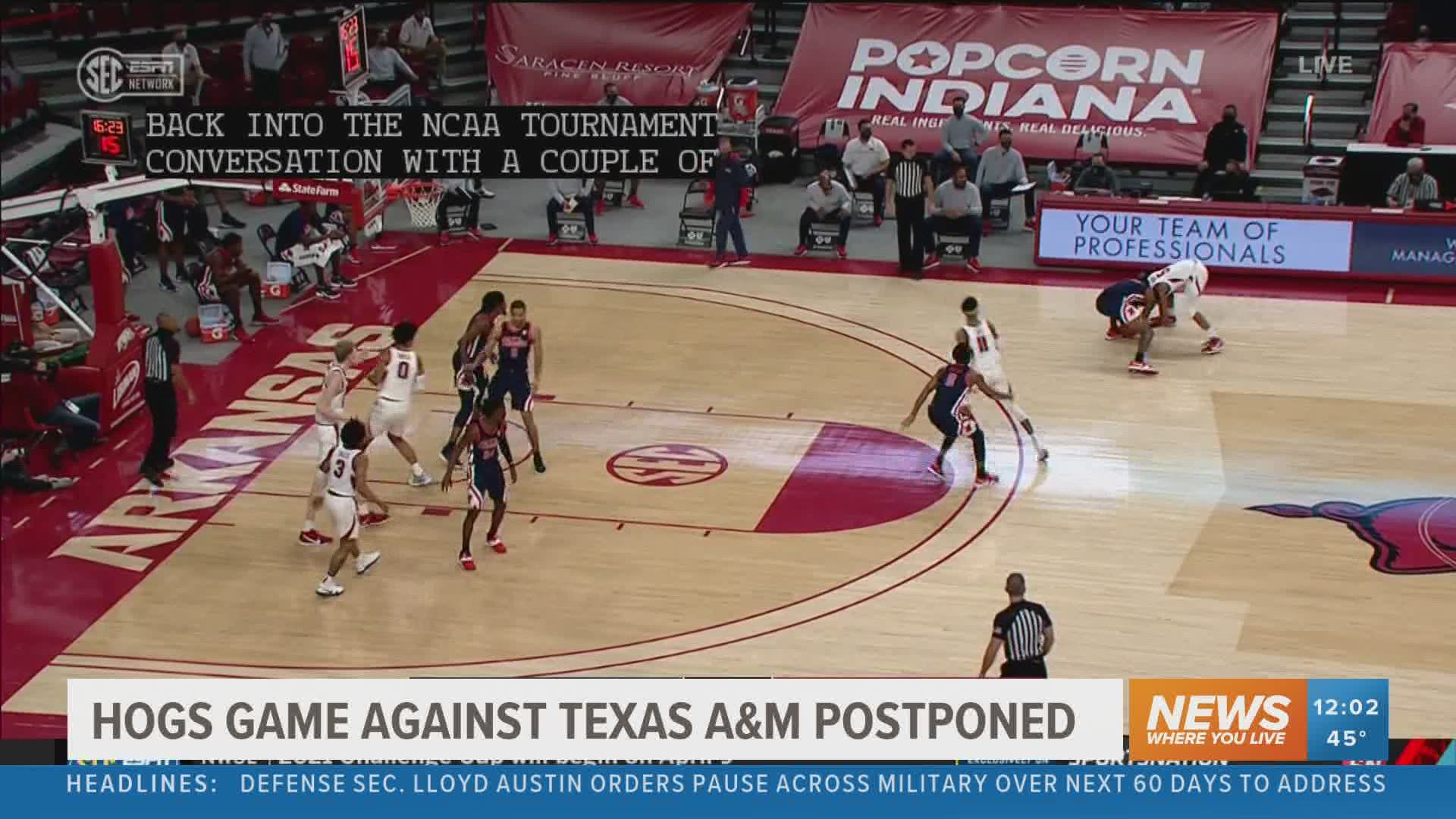 The postponement was caused by Covid-19 outbreaks within the Texas A&M program.