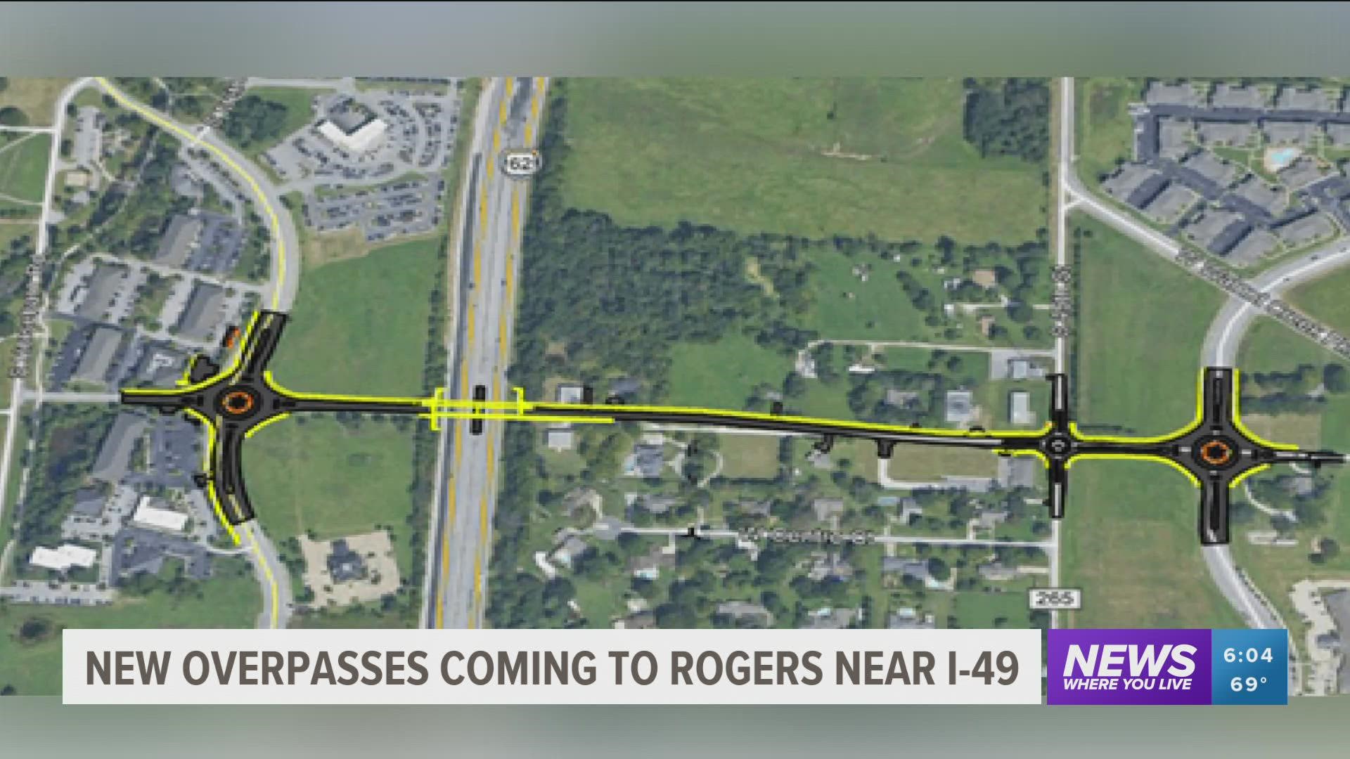The City of Rogers is looking to clear up the traffic in the area by building two new overpasses near 1-49.