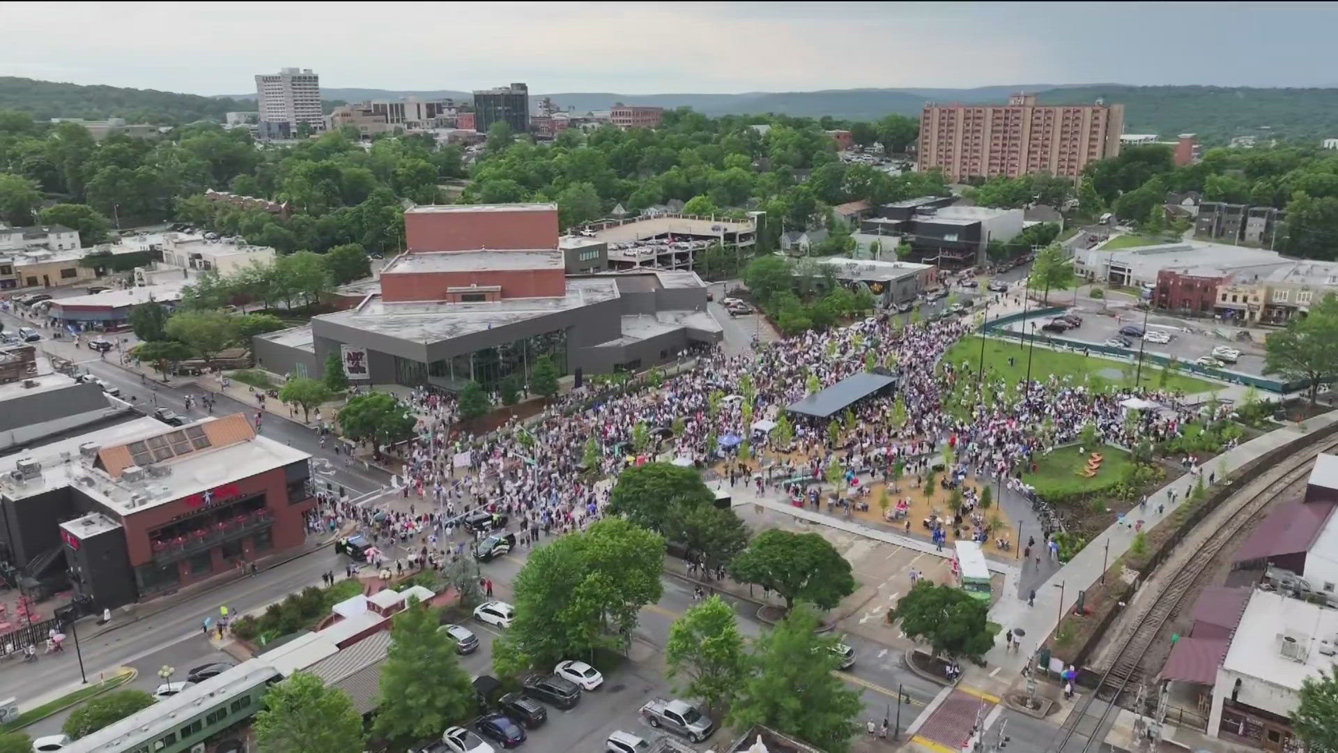 At least 15 demonstrations were planned across the Natural State and over 1,000 across the country.