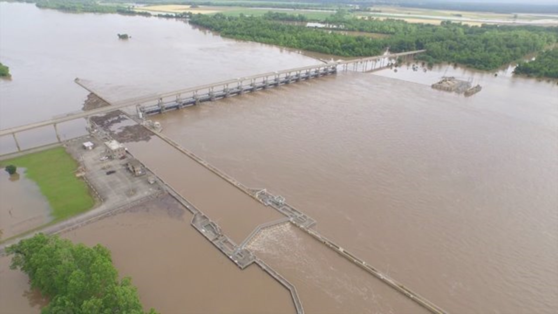 Aerial Video Of The Lock And Dam