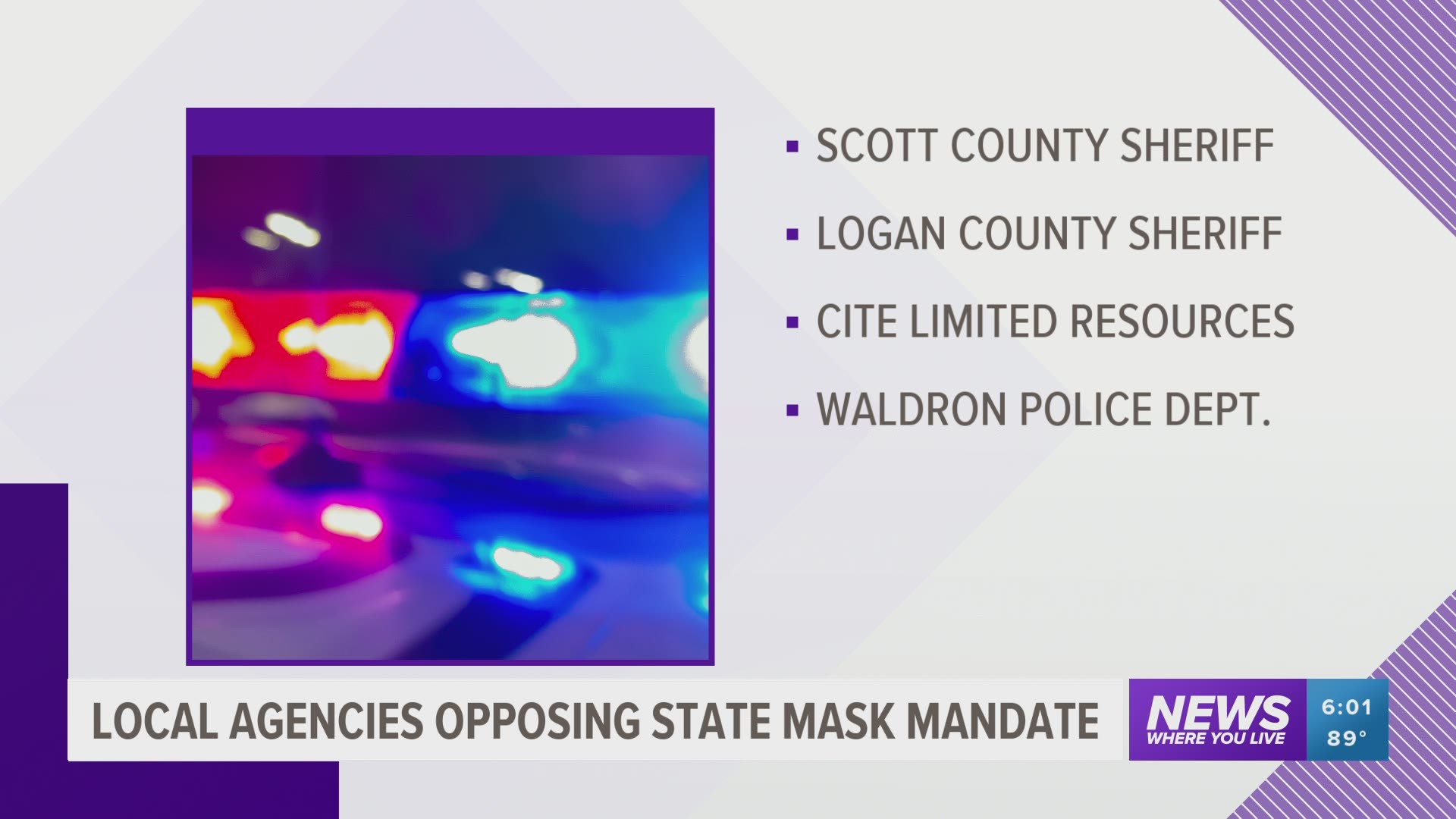 Local agencies opposing state mask mandate.