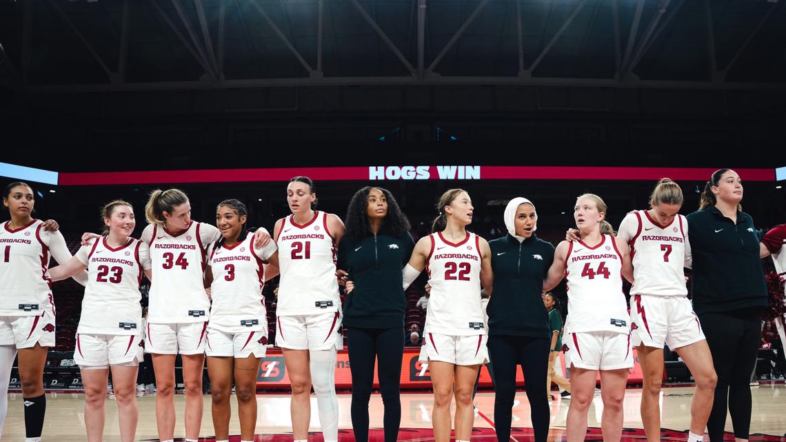 Razorback student-athletes host National Girls and Women in Sports Day clinic