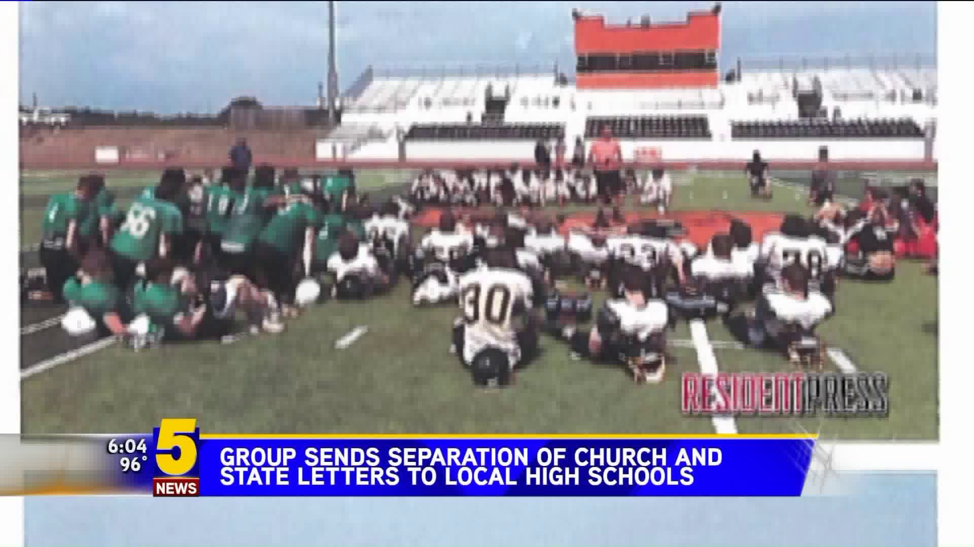 Seperation of church request sent to local schools.