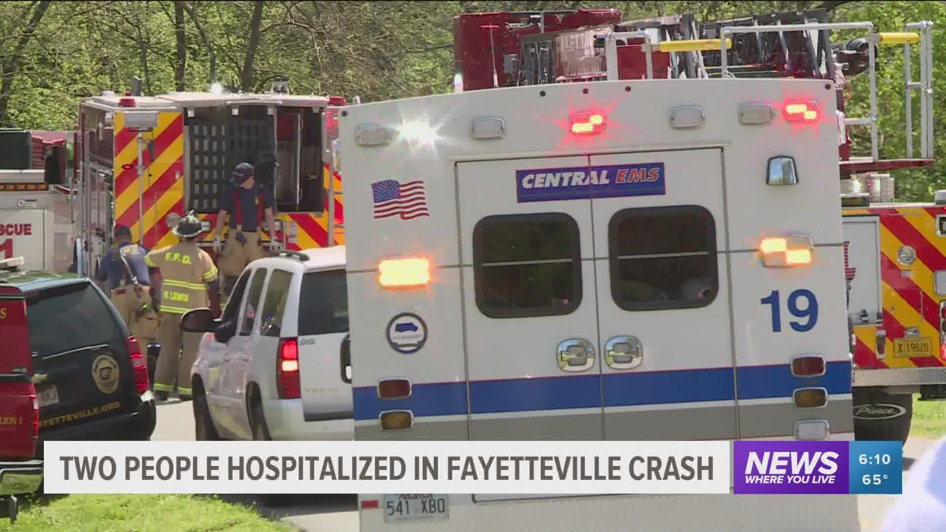 Two people hospitalized after Fayetteville crash