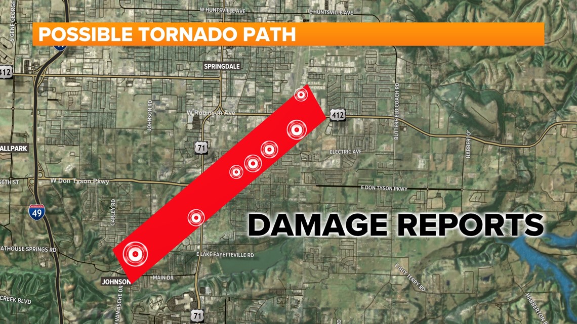 EF3 tornado confirmed in Springdale, Arkansas