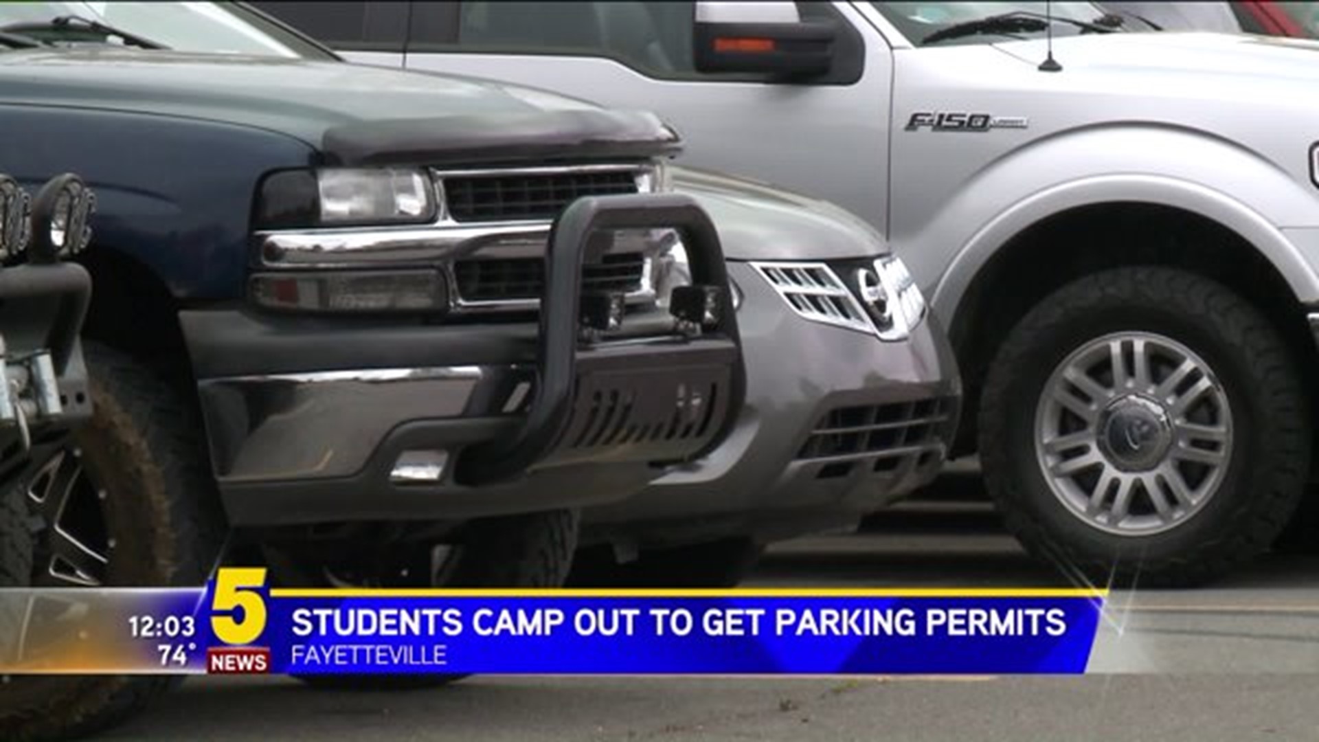 students camp out for parking