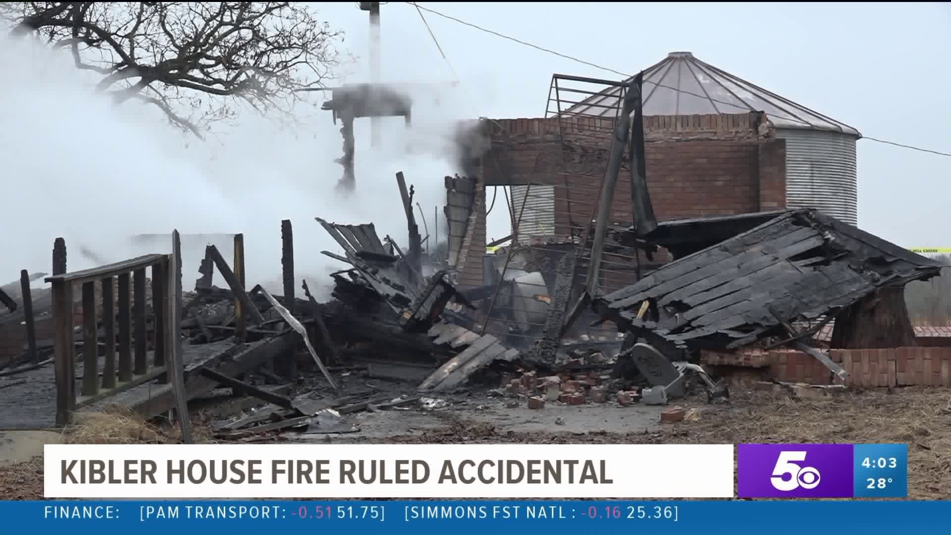 Kibler House Fire Ruled Accidental