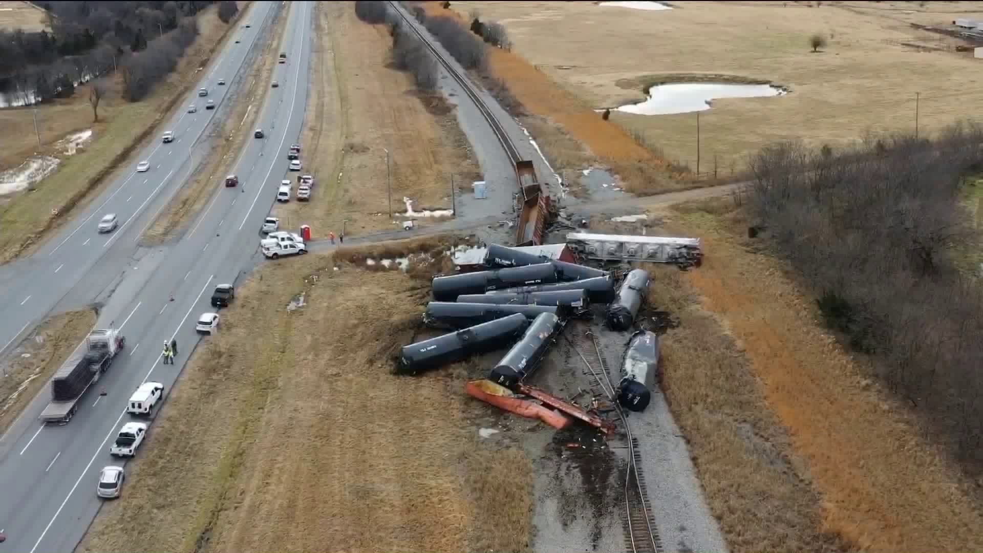 Cleanup Efforts Underway Following Train Derailment In Oklahoma