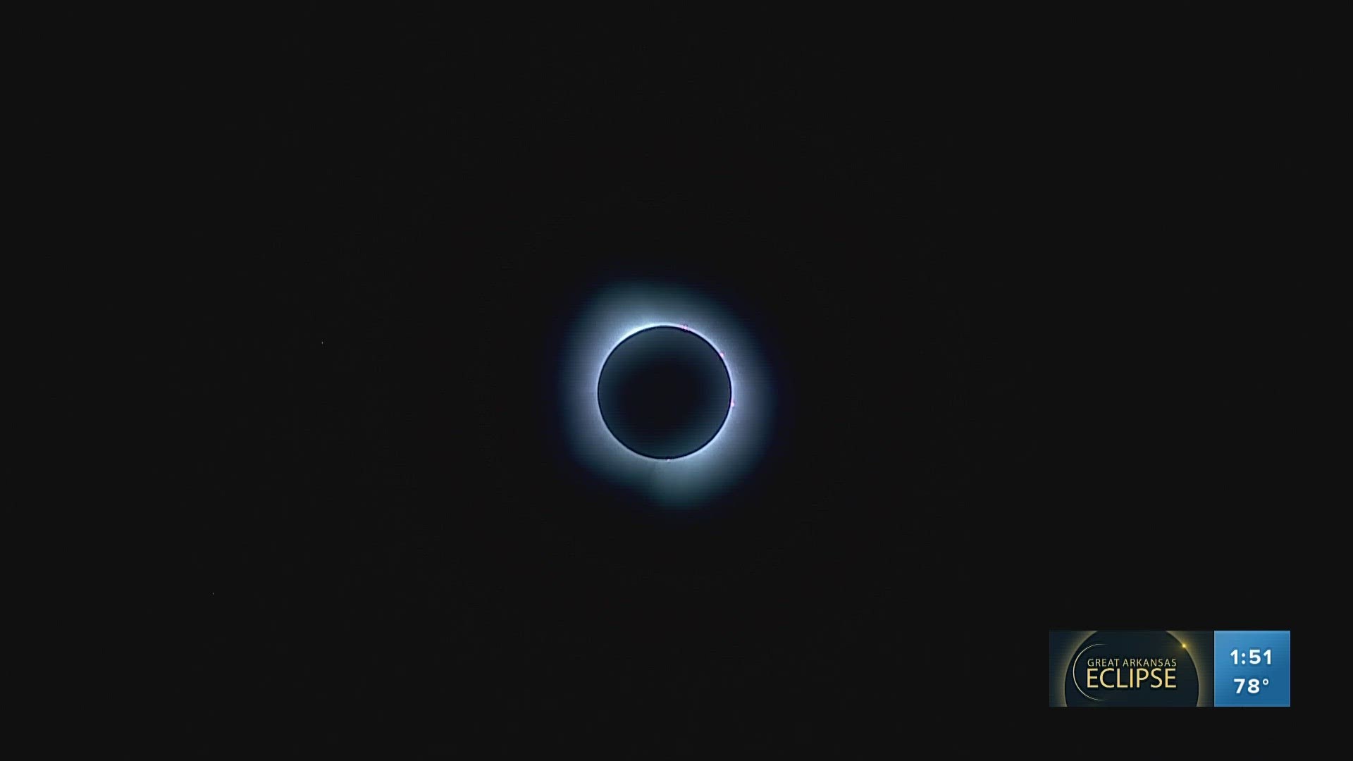 Watch as the Solar Eclipse passes over a small town in Arkansas.