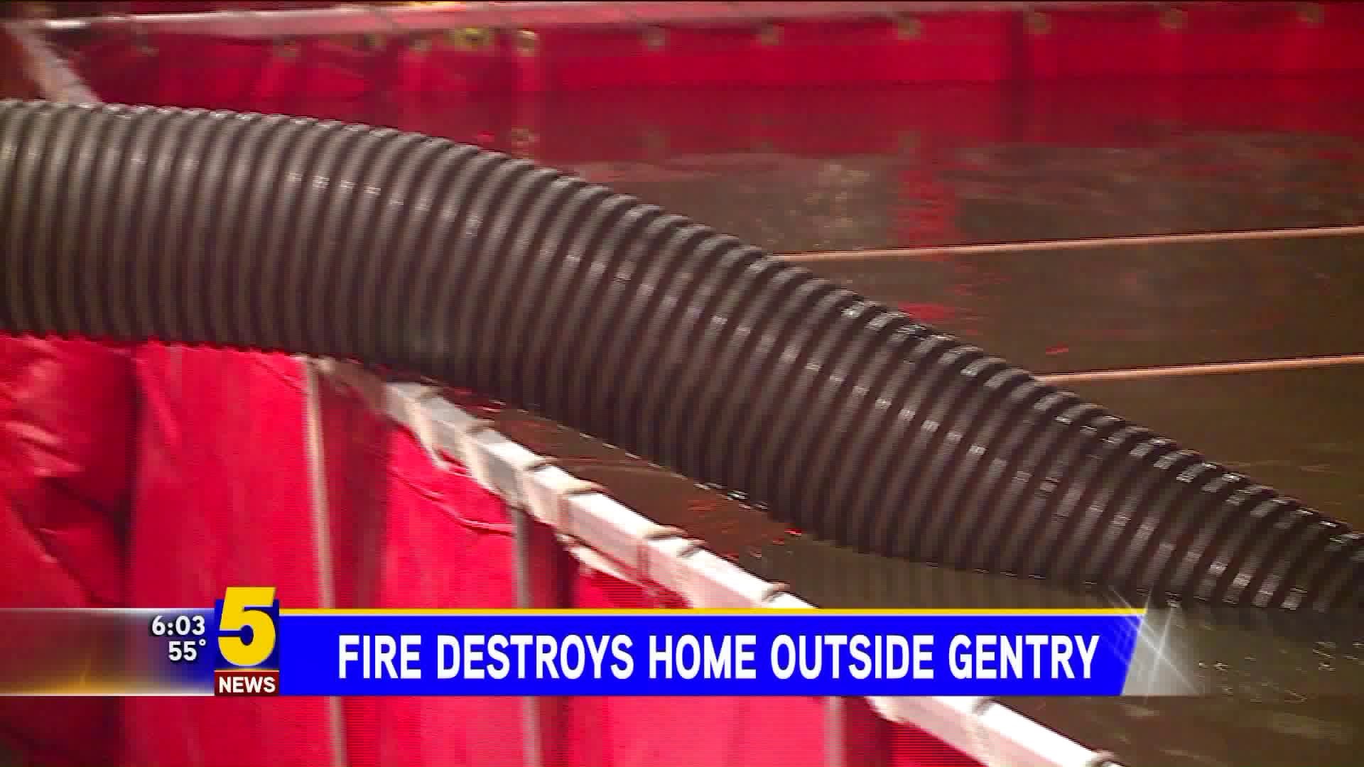 Fire Destroys Home Outside Of Gentry