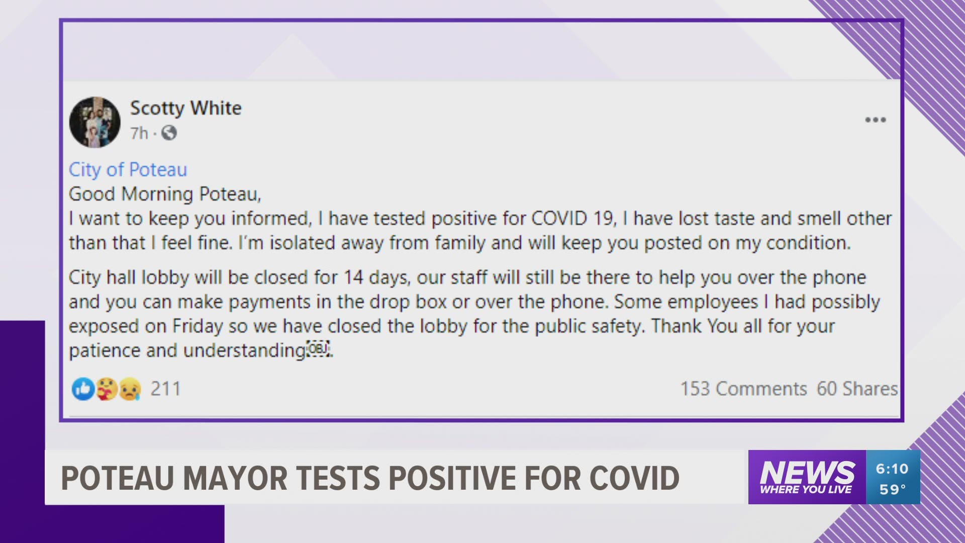 Poteau Mayor tests positive for COVID-19