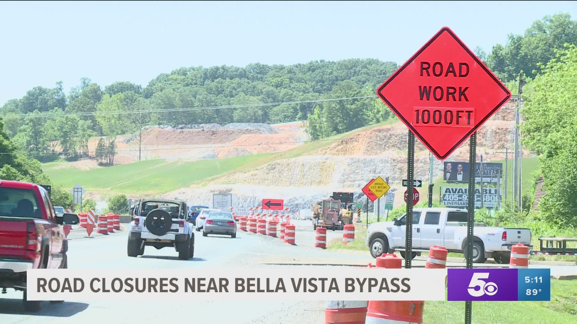 Road closures near Bella Vista Bypass