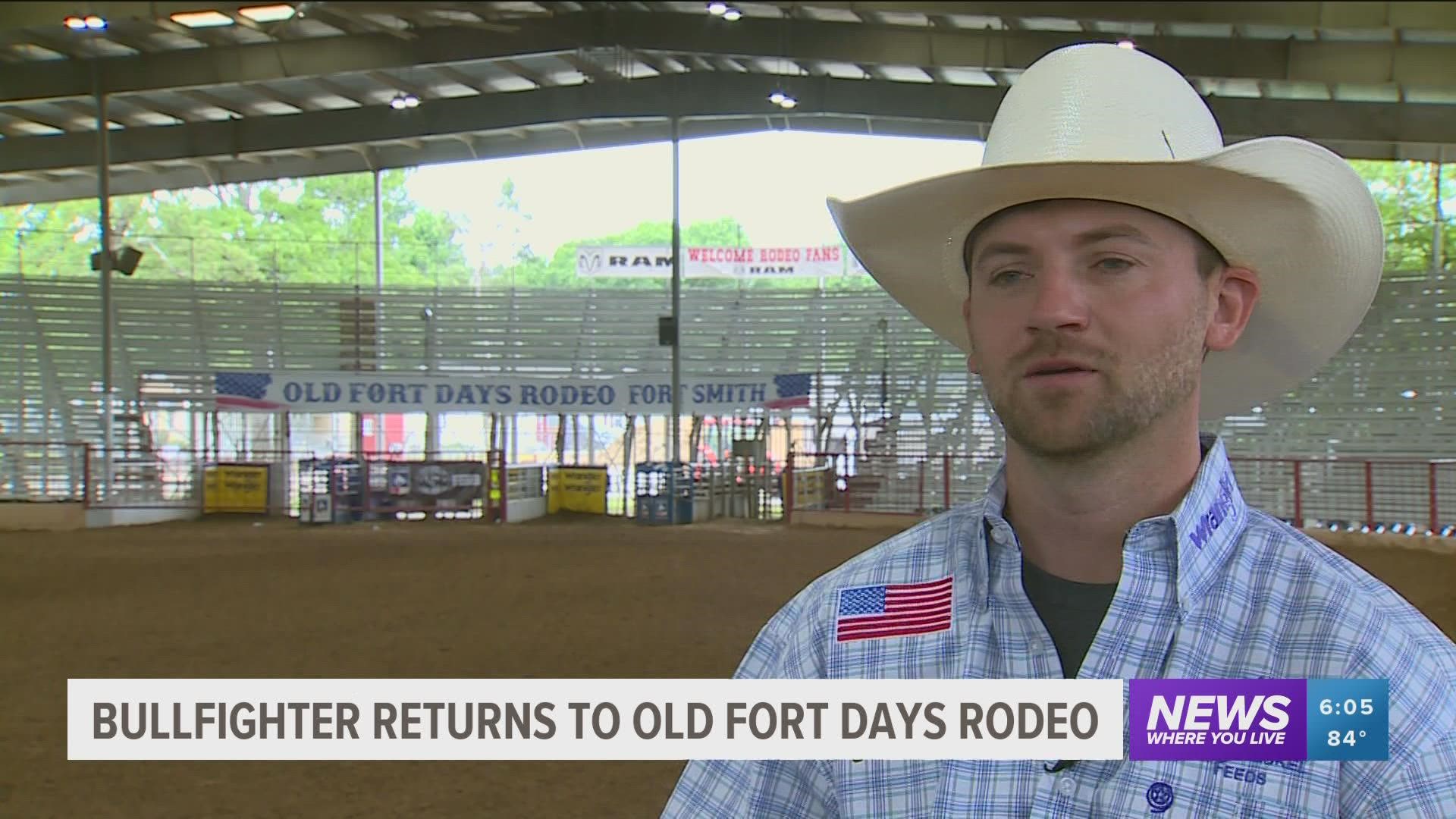 Cody Emerson, a professional bull rider, debuted his return at the Old Fort Days Rodeo after suffering a fracture to his foot in January.