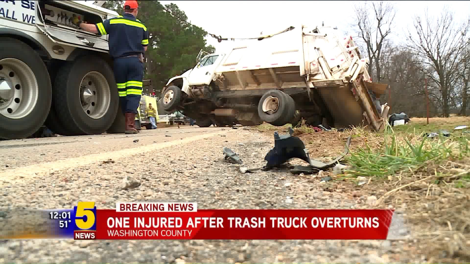 Trash Truck Overturns
