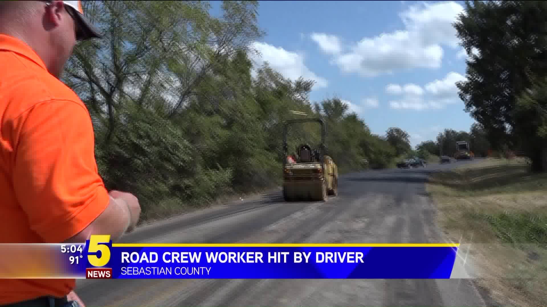 Road Crew Worker Hit By Driver