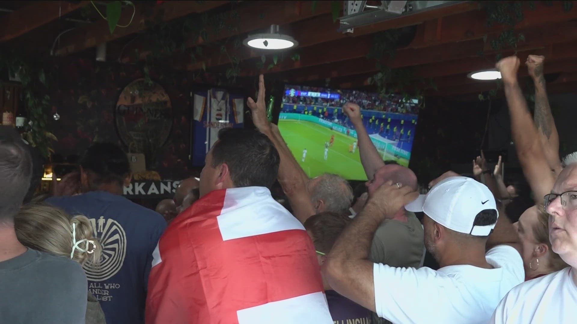 England and Spain fans gathered at The Botanical at 8th & A to watch their teams faceoff in one of the biggest soccer tournaments.