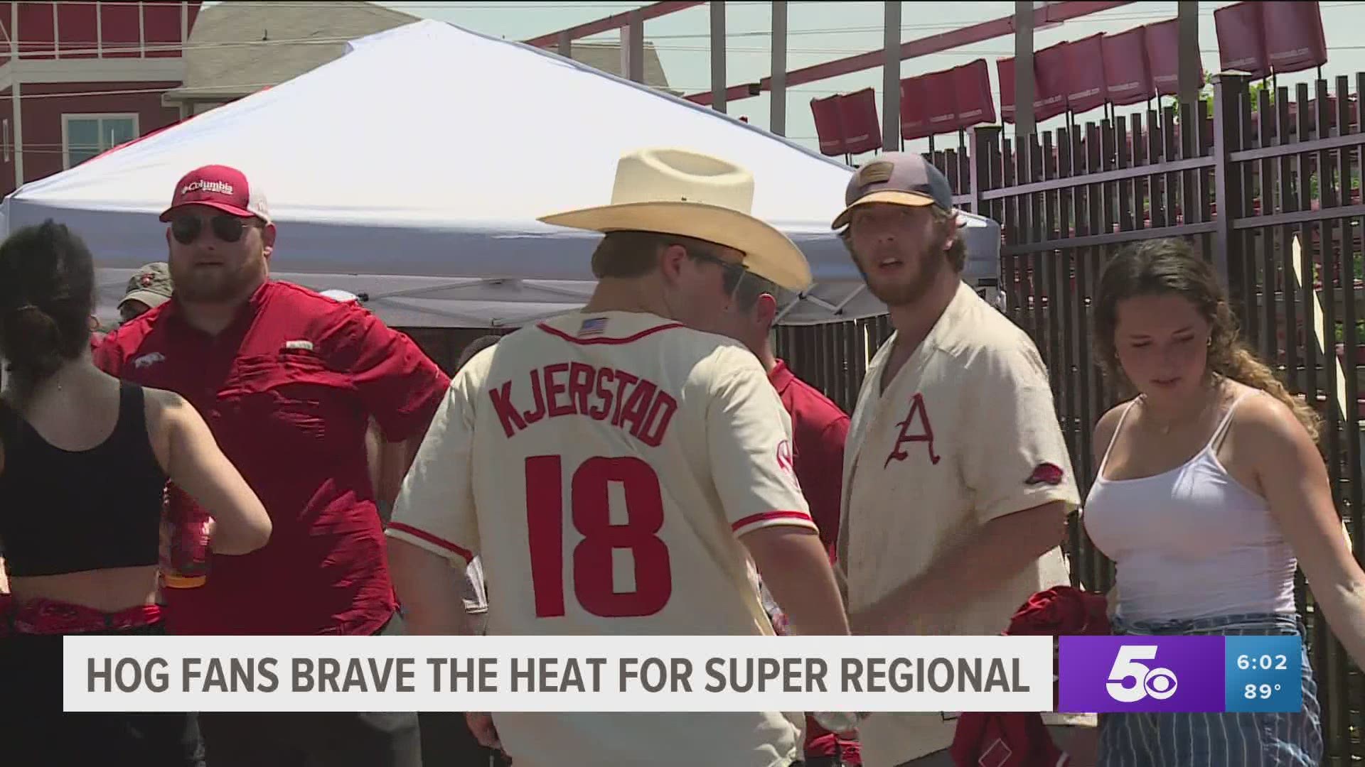 The heat couldn't keep  the Hog Pen empty for the first Super Regional game of the weekend in Fayetteville