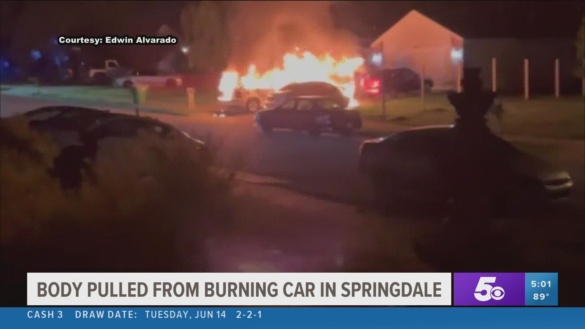 According to Captain Jeff Taylor with the Springdale Police Department, officers and firefighters responded to a vehicle fire at a home on Collins Ave. around 4 a.m.