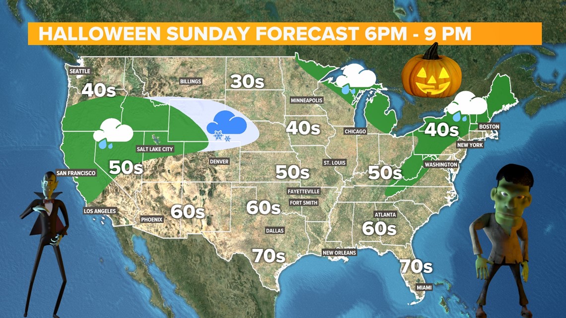 How will the weather be on Halloween 2021?