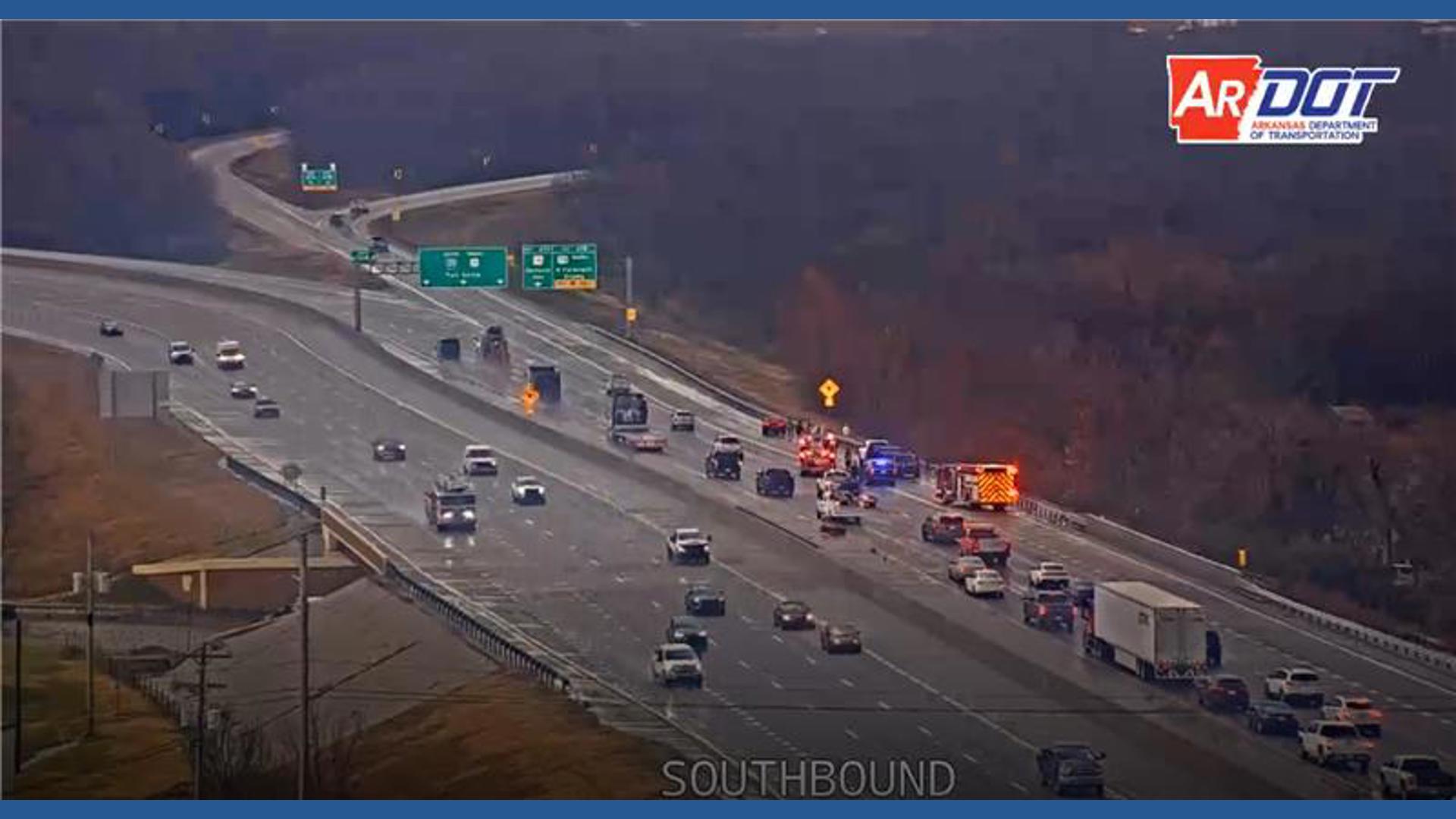 Crash with injuries on I-49 in Fayetteville before Exit 67 cleared ...