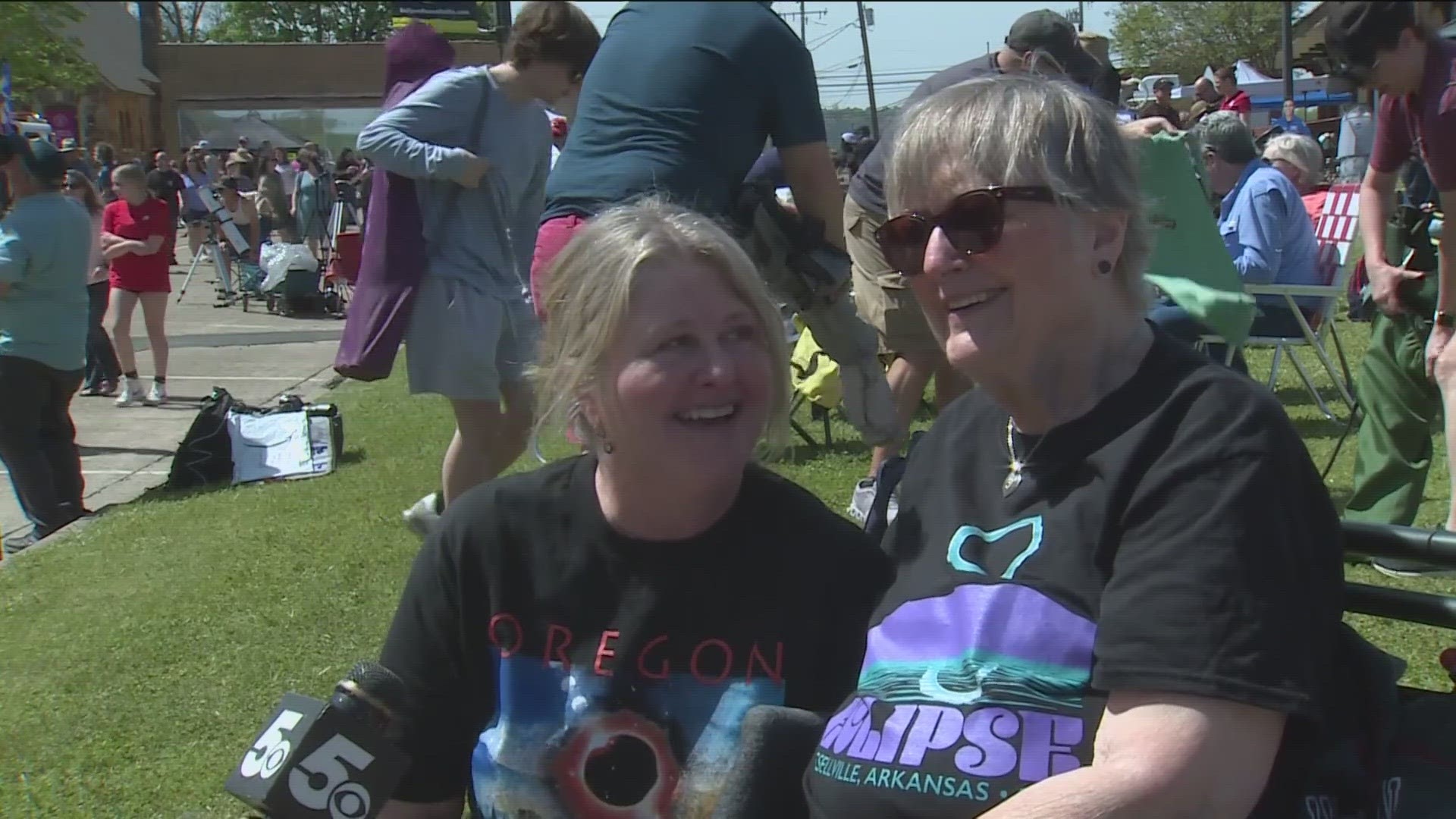 Spidell and Kane joined crowds of people from around the world who flocked to Russellville for the eclipse.