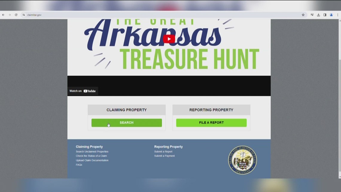 Update to Arkansas unclaimed property website