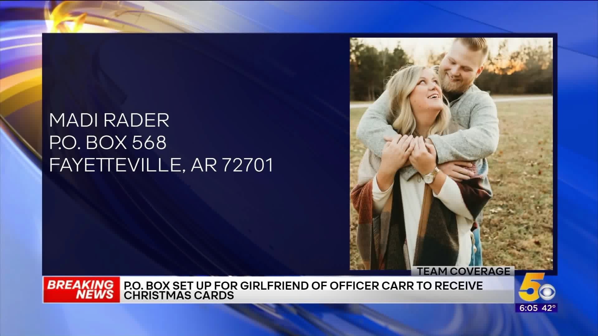 P.O. Box Set Up For Girlfriend Of Slain Fayetteville Officer To Receive Christmas Cards