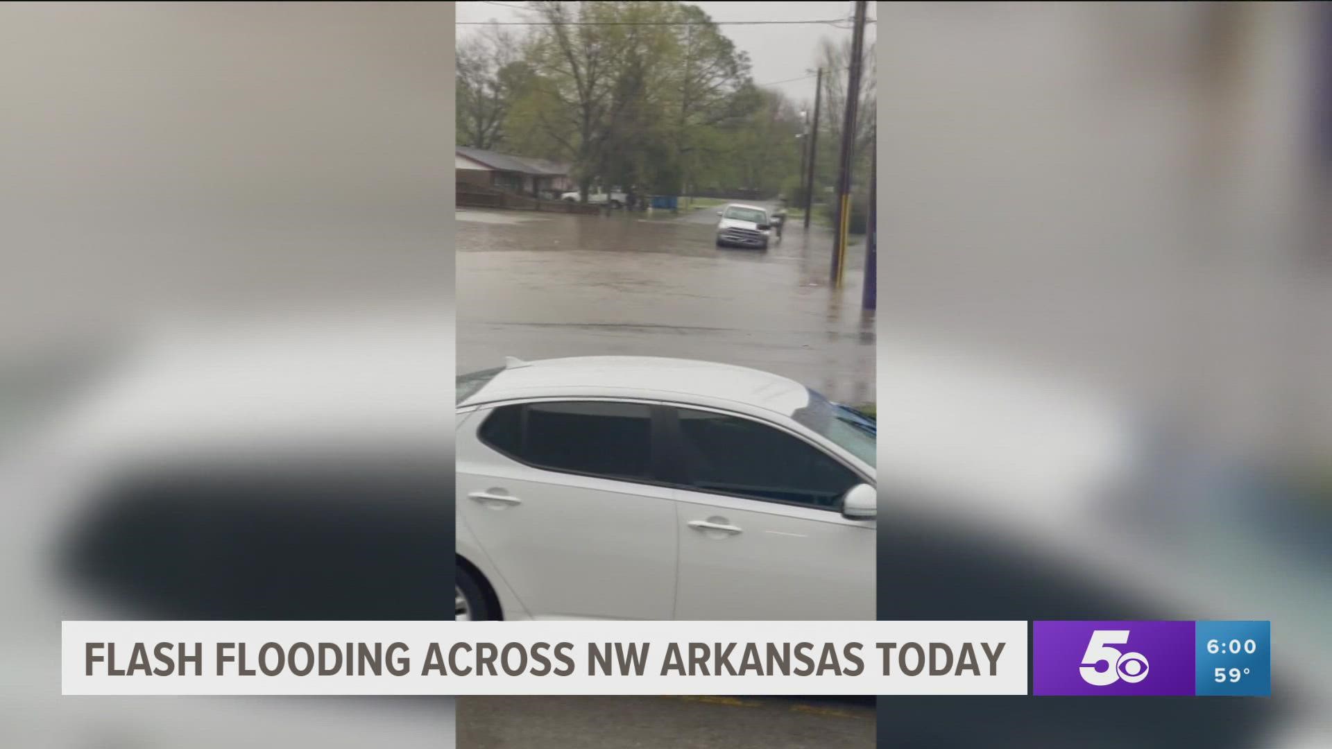 Some roads in Northwest Arkansas are closed to traffic due to flooding caused by Wednesday morning storms.