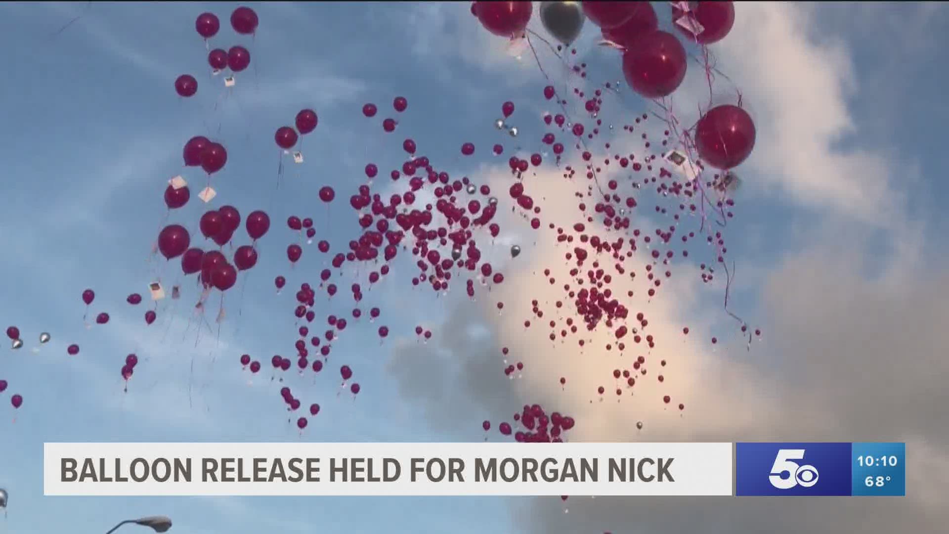 Balloon release held for Morgan Nick.