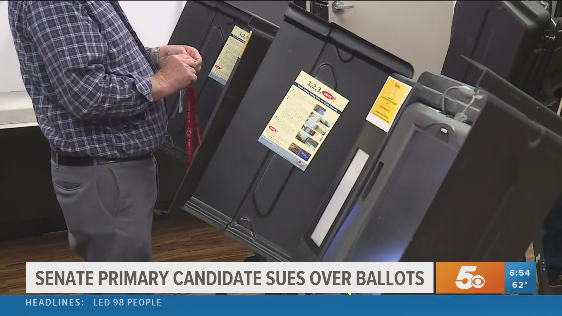 Jake Bequette is suing after two counties incorrectly listed his first name as “Jack" on their ballots in this month's Republican primary election.