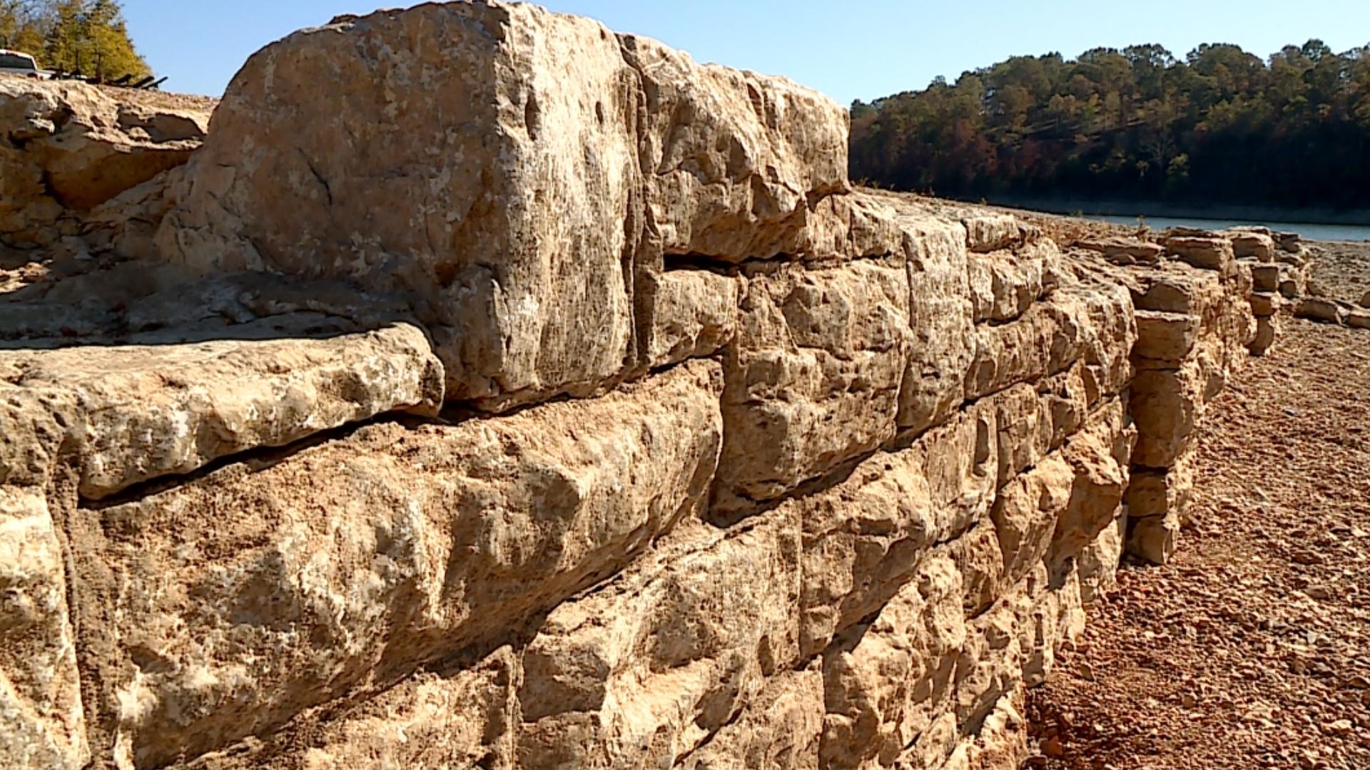 Monte Ne ruins visible amid low water levels at Beaver Lake ...