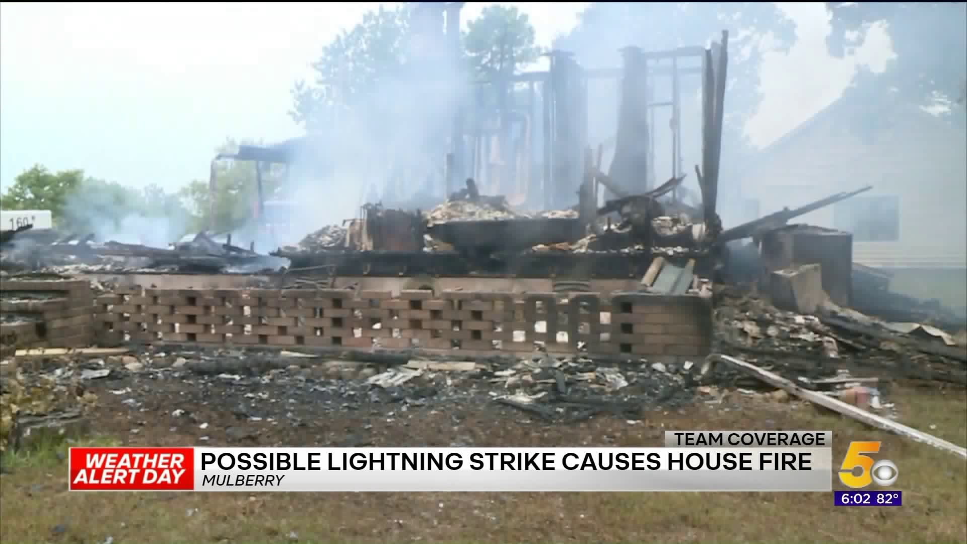 Possible Lightning Strike Causes House Fire